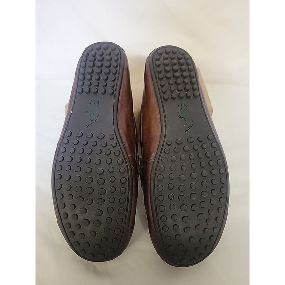 POLO RALPH LAUREN Size 9D Reynold Men's Driving Mocs Brown Leather - Picture 6 of 7